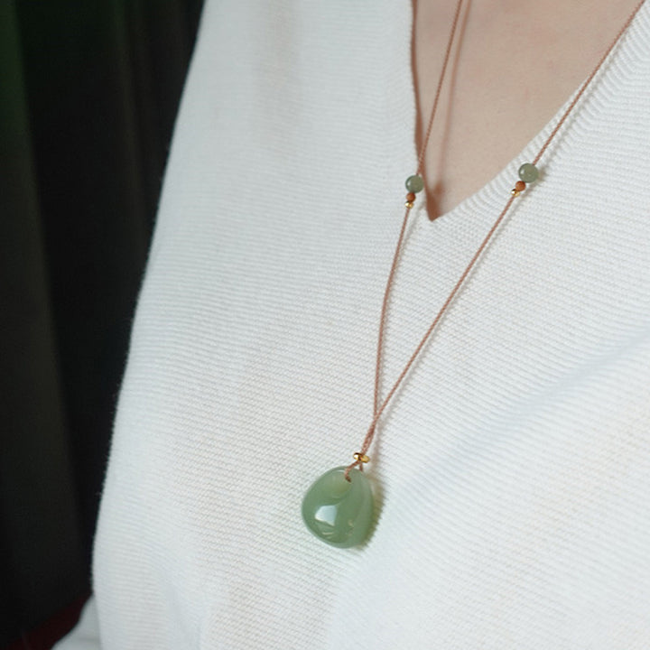 Buddha Stones Natural Jade Luck Prosperity Necklace Pendant - image 6