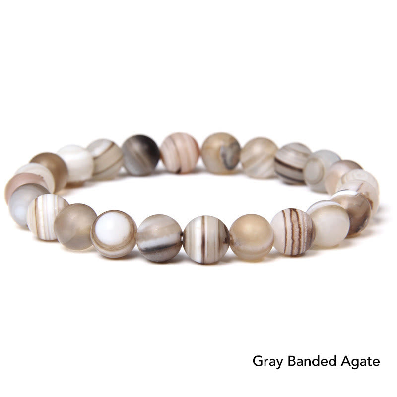 Natural Agate Stone Crystal Balance Beaded Bracelet