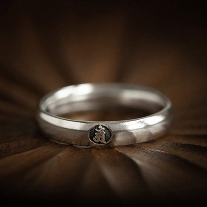925 Sterling Silver Chinese Zodiac Natal Buddha Blessing Couple Ring - image 17