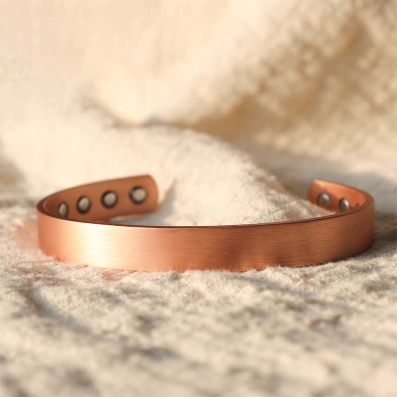 Buddha Stones Vintage Pattern Magnetic Copper Adjustable Cuff Bracelet Bangle - image 3