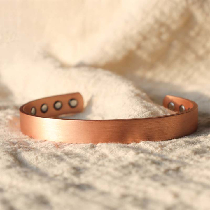 Buddha Stones Vintage Pattern Magnetic Copper Adjustable Cuff Bracelet Bangle - image 3