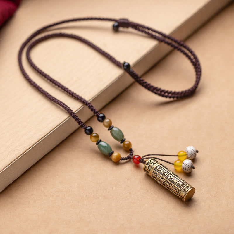 Buddhastoneshop Tibet Om Mani Padme Hum Agate Shurangama Sutra Protection Necklace Pendant - image 13