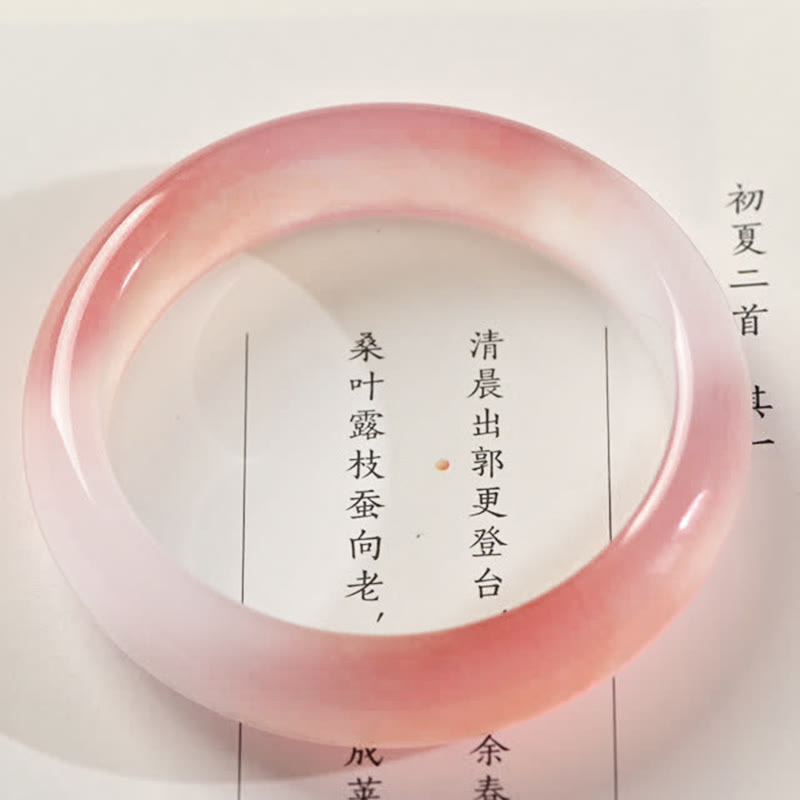 Buddha Stones Pink Golden Silk Jade Wealth Bracelet Bangle - 13mm - 62-64mm - image 8