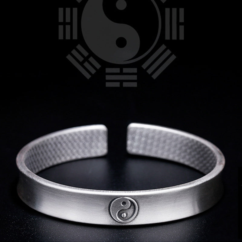 999 Sterling Silver Yin Yang Auspicious Clouds Balance Harmony Bracelet - image 10