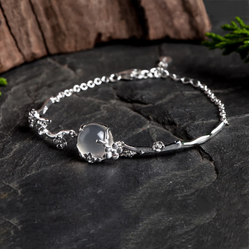 Buddha Stones "Sending Grace and Harmony"Plum Blossom Chalcedony Bracelet Includes Gift Message Card - image 13