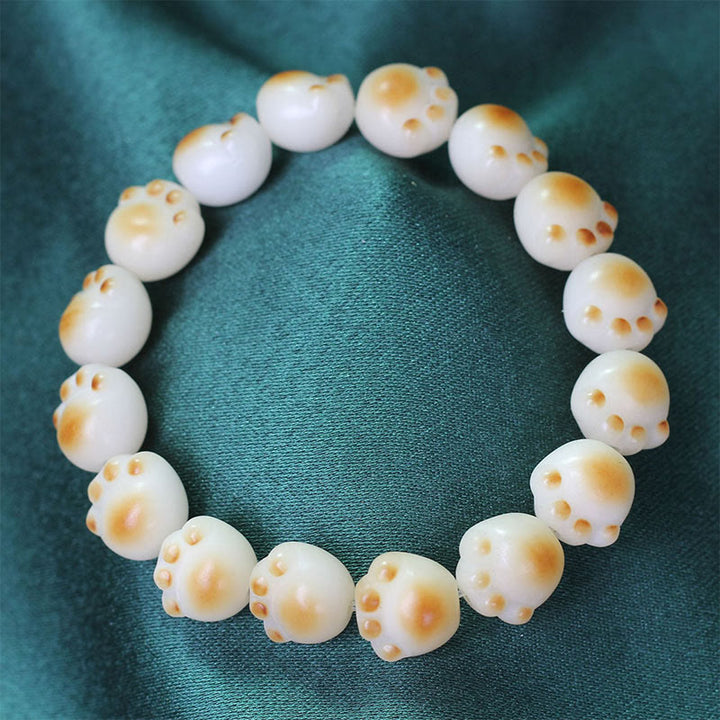 Buddha Stones Cute Cat Paw Claw Bodhi Seed Peace Bracelet - image 17