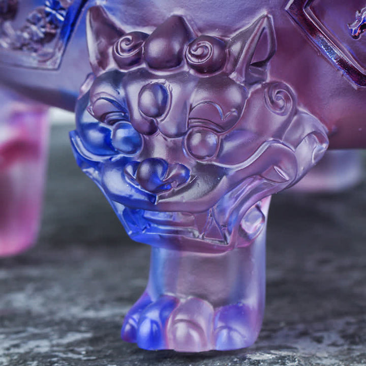 Feng Shui Auspicious Dragon Handmade Liuli Crystal Rotatable Art Piece Luck Home Office Decoration - image 4