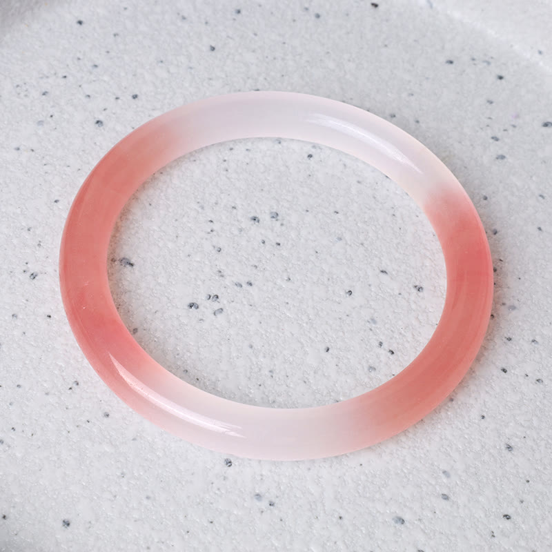 Buddha Stones Pink Golden Silk Jade Wealth Bracelet Bangle - image 5