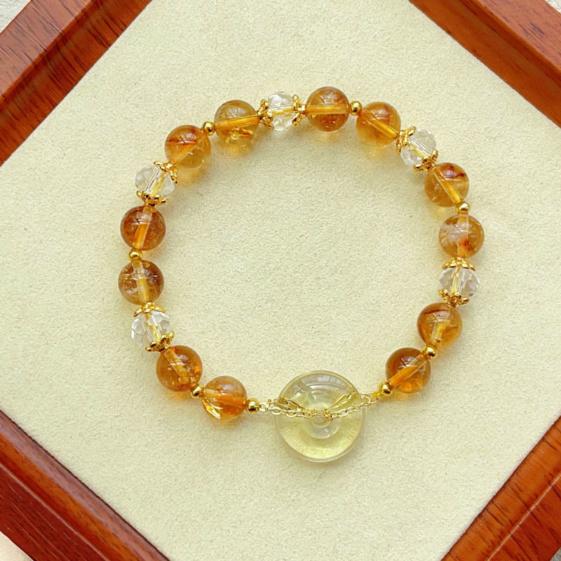 Buddha Stones Peace Buckle Citrine Crystal Prosperity Bracelet