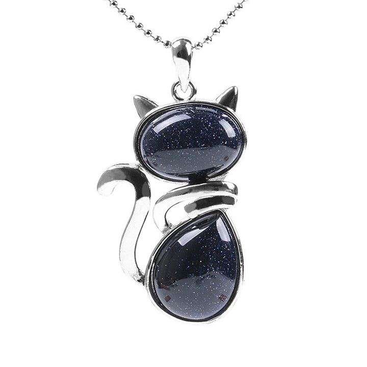 Buddha Stones Cat Pattern Natural Crystal Protection Necklace Pendant - image 21