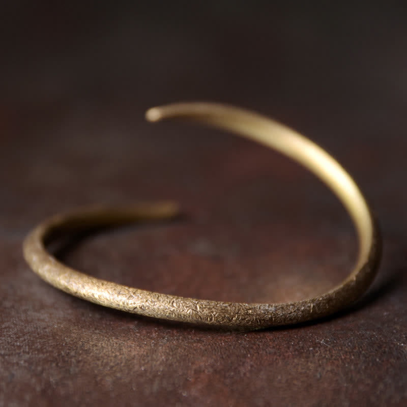 Buddha Stones Simple Design Copper Luck Adjustable Cuff Bracelet - Large 63mm Bracelet - image 1