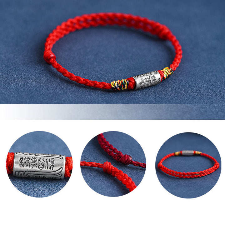 Buddha Stones Handcrafted 925 Sterling Silver Everything Goes Well Design Protection Strength Bracelet Anklet - image 9