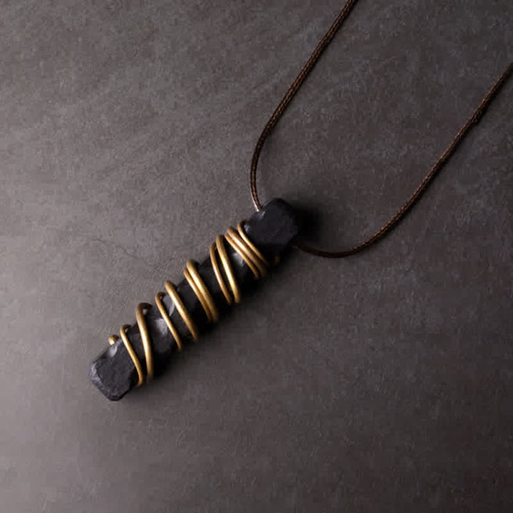 Buddha Stones Tibet Ebony Wood Copper Balance Peace Necklace Pendant - Ebony Wood (Balance ♥ Calm) - image 2