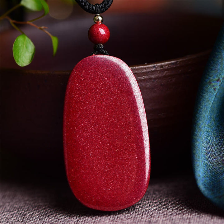 Buddha Stones Laughing Buddha Yin Yang Chinese Zodiac Gourd Natural Cinnabar Blessing Necklace Pendant - image 4