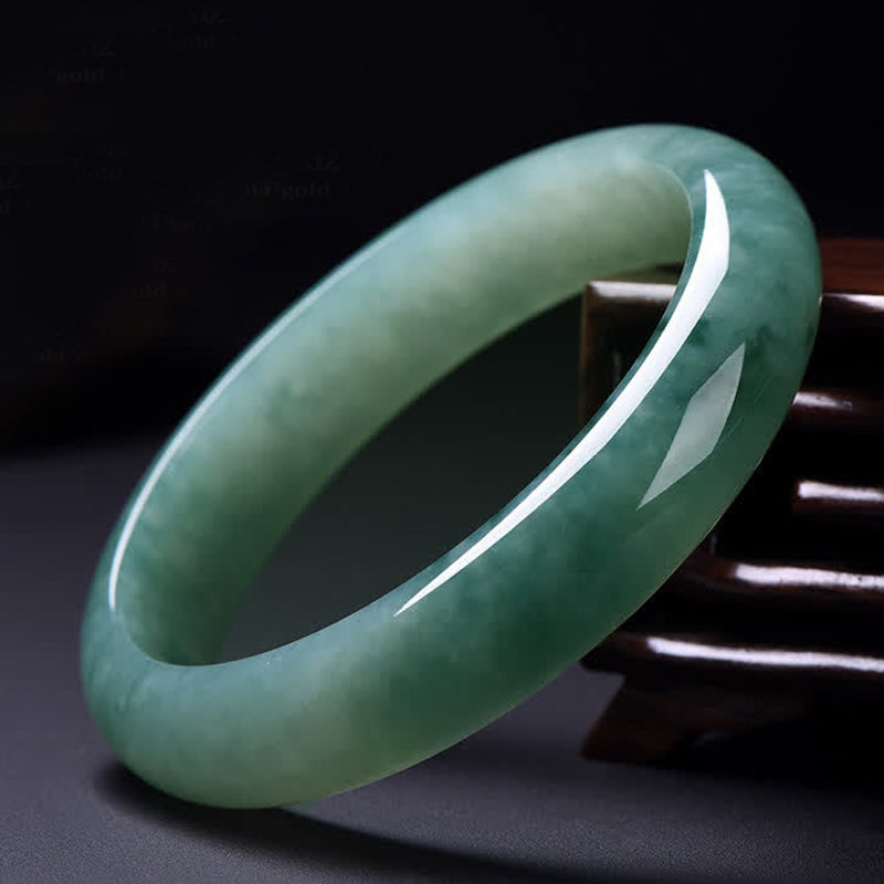 Buddha Stones Jade Abundance Luck Healing Bangle Bracelet - 64mm - image 1