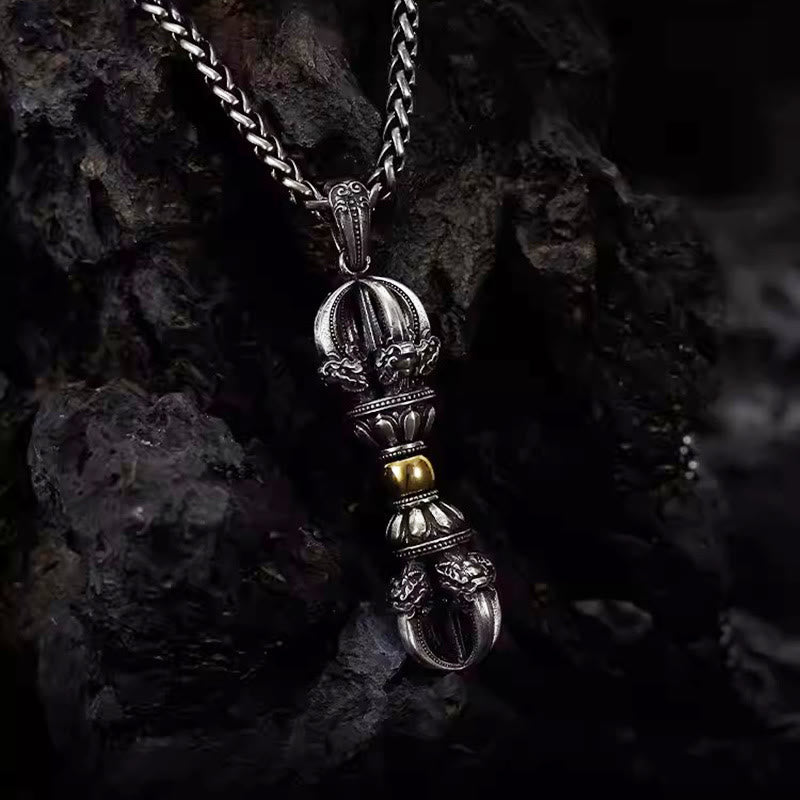 Buddha Stones Tibetan Dorje Vajra Design Wealth Necklace Pendant - image 2