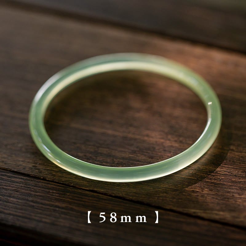 Buddha Stones Natural Green Chalcedony Strength Courage Cuff Bangle Bracelet - 58mm - image 10
