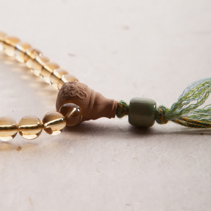 108 Mala Beads 925 Sterling Silver Citrine Sandalwood Turquoise Protection Prosperity Bracelet - image 21