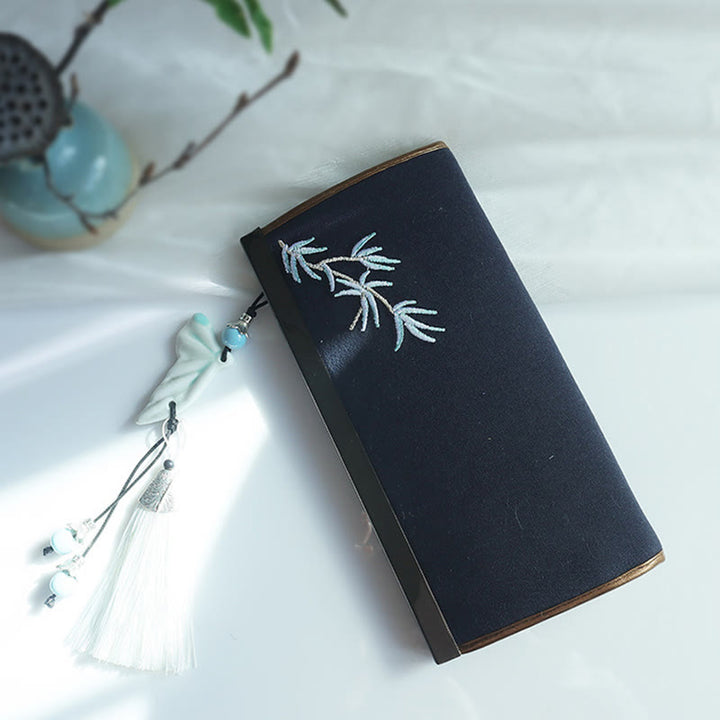 Flower Plum Peach Blossom Bamboo Double-sided Embroidery Large Capacity Cash Holder Wallet Shopping Purse - image 23