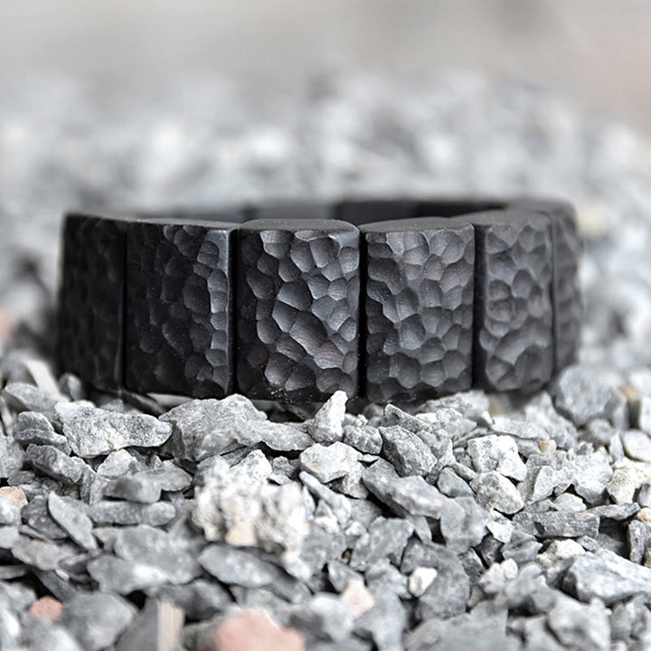 Buddha Stones Vintage Ebony Wood Texture Peace Couple Bracelet - image 4