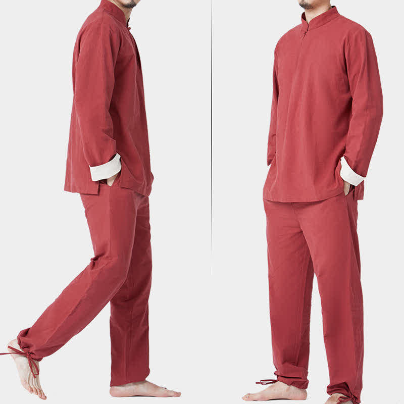 Spiritual Zen Meditation Yoga Prayer Practice Cotton Linen Clothing Men's Set - image 9