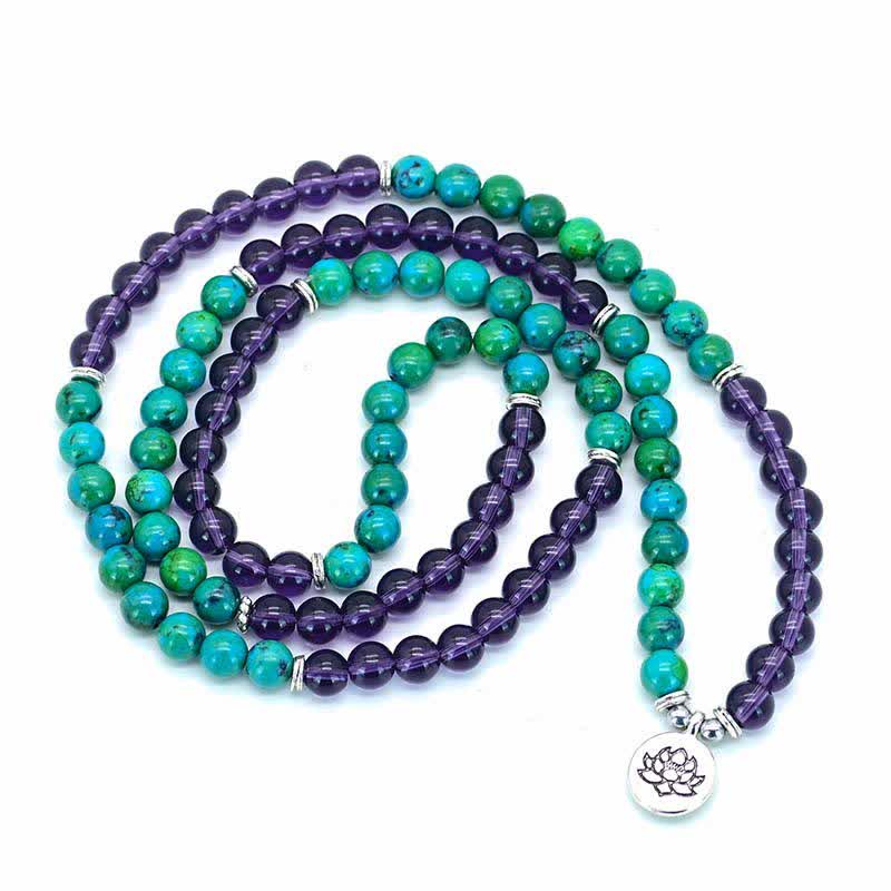 Amethyst Green Aventurine Spiritual Lotus Charm Bracelet - image 4