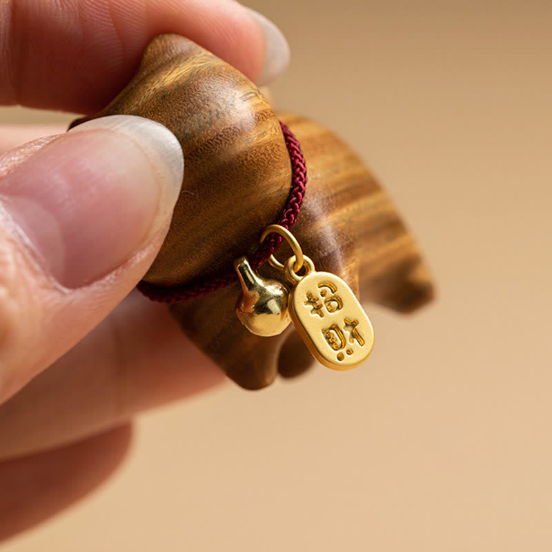 Buddha Stones Ebony Wood Green Sandalwood Lucky Cat Fu Character Lucky Fortune Bell Balance Car Hanging Decoration - image 14