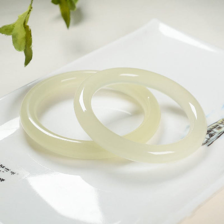 Buddha Stones Natural Afghanistan Jade Abundance Cuff Bracelet Bangle - 60-62mm - image 1