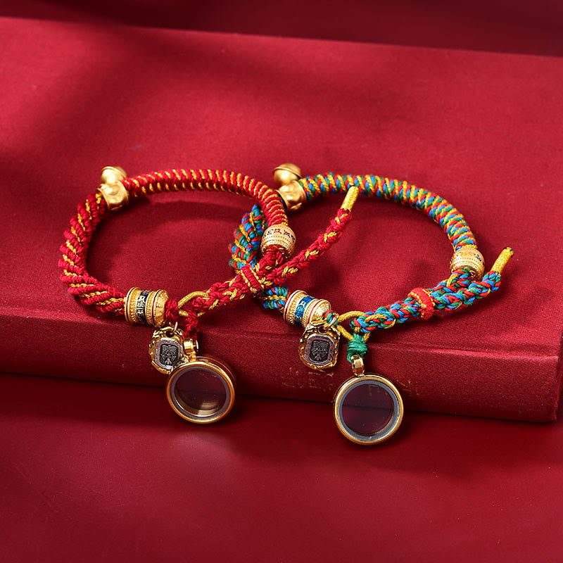 Buddha Stones Tibetan Om Mani Padme Hum Carved Zakiram Goddess of Wealth Charm Amulet Bracelet - image 8