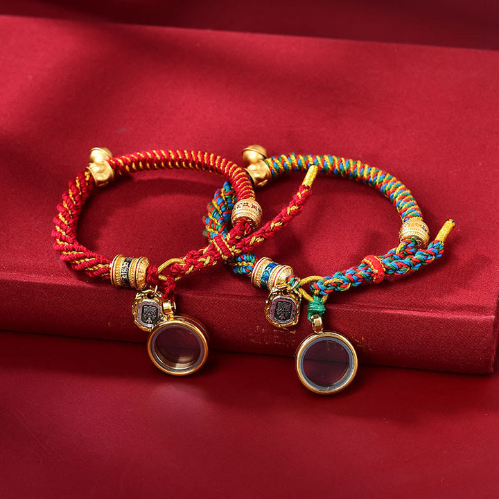 Buddha Stones Tibetan Om Mani Padme Hum Carved Zakiram Goddess of Wealth Charm Amulet Bracelet - image 8