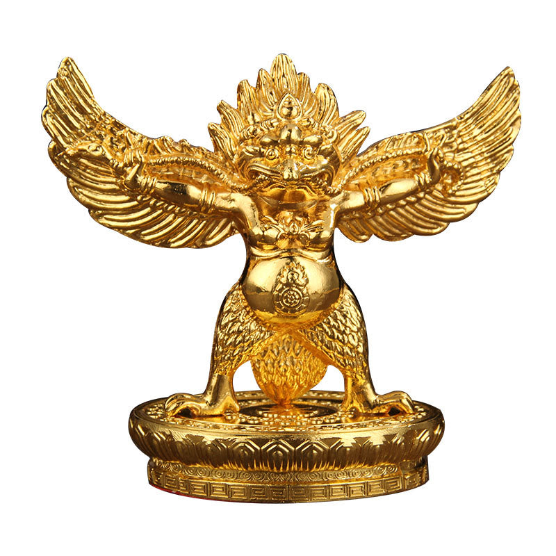 Tibetan Gold Garuda Bird Alloy Protection Home Decoration - image 14