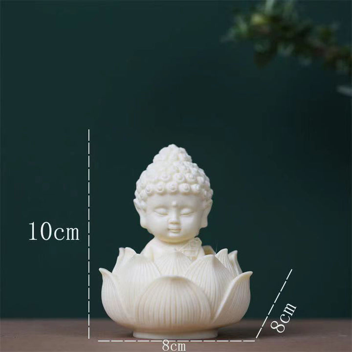 Buddha Stones Mini Ivory Fruit Tathagata Buddha Lotus Kwan Yin Avalokitesvara Manjusri Samantabhadra Serenity Desk Decoration