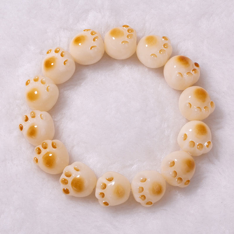 Buddha Stones Cute Cat Paw Claw Bodhi Seed Peace Bracelet - image 15