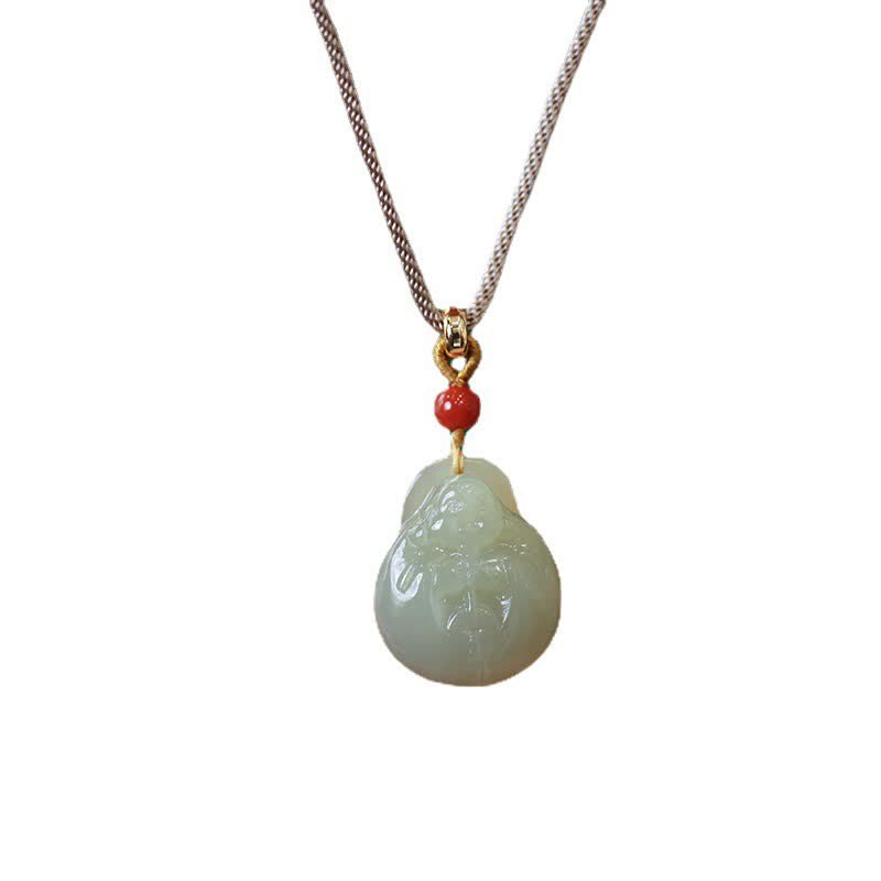 Laughing Buddha Hetian Jade Wealth Prosperity String Necklace Pendant - image 7