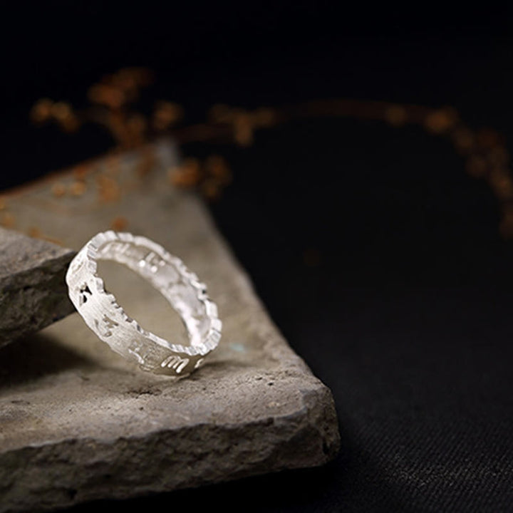 Buddha Stones Tibetan 925 Sterling Silver Om Mani Padme Hum Peace Hollow Ring - image 9