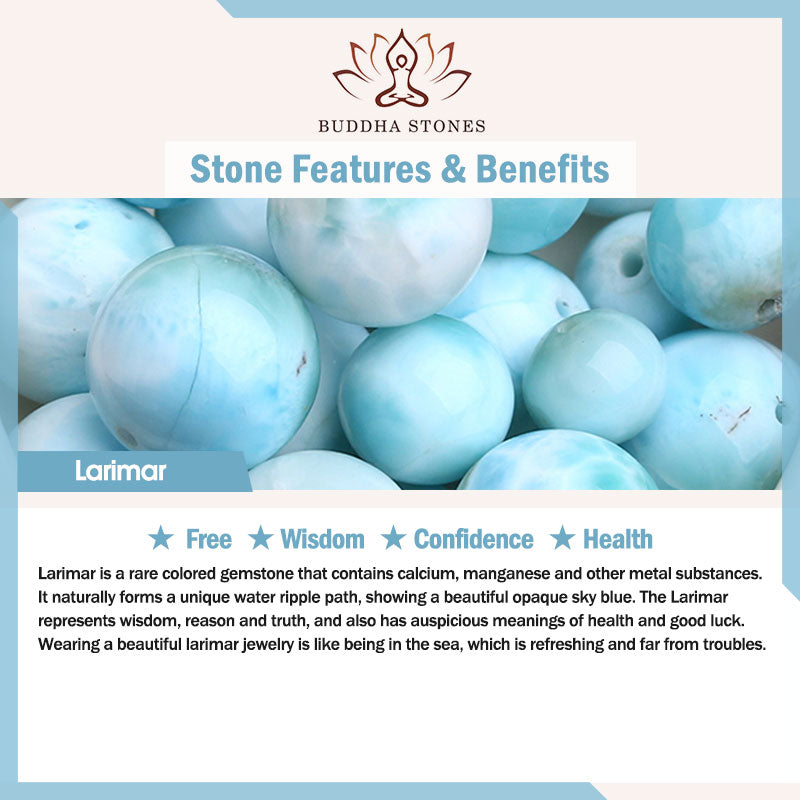 Buddha Stones Natural Larimar Wisdom Confidence Bracelet - image 17