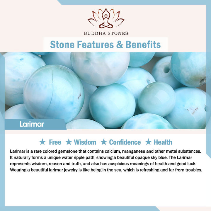 Buddha Stones Natural Larimar Wisdom Confidence Bracelet - image 17