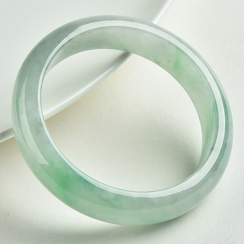 Buddha Stones  Natural Jade Prosperity Wealth Luck Bangle Bracelet - image 2