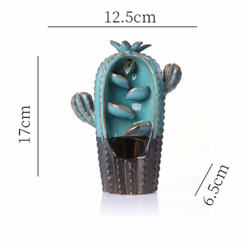 Cactus Ceramic Healing Backflow Smoke Fountain Incense Burner - image 6