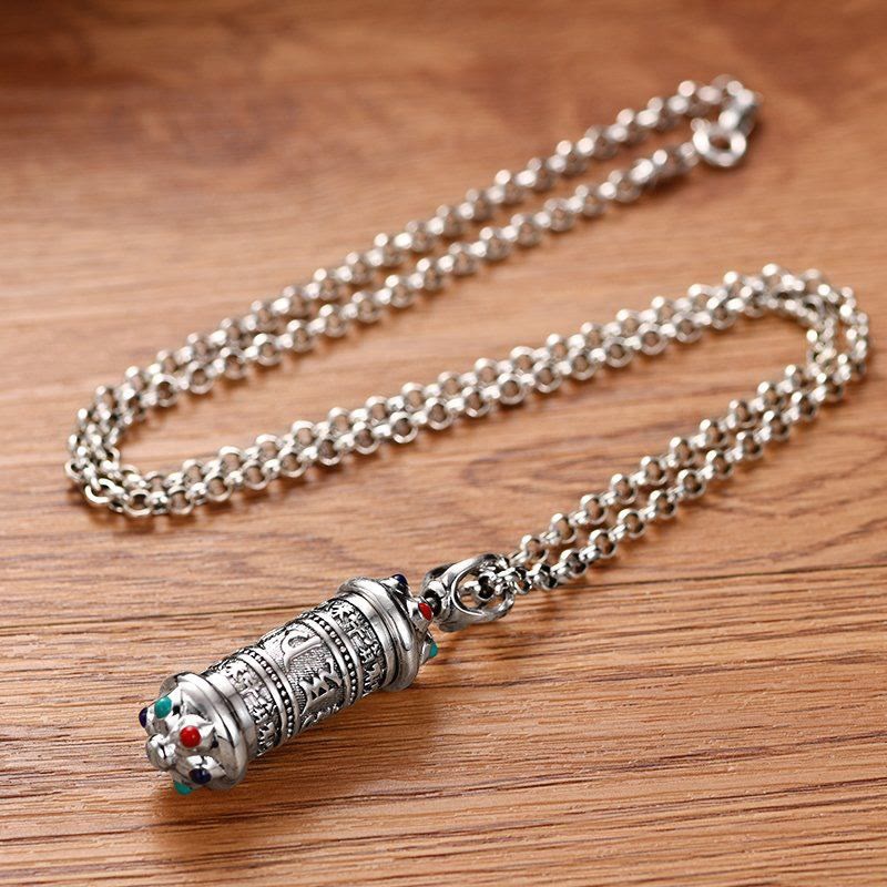Buddha Stones Tibetan Om Mani Padme Hum Focus Necklace Pendant - image 3