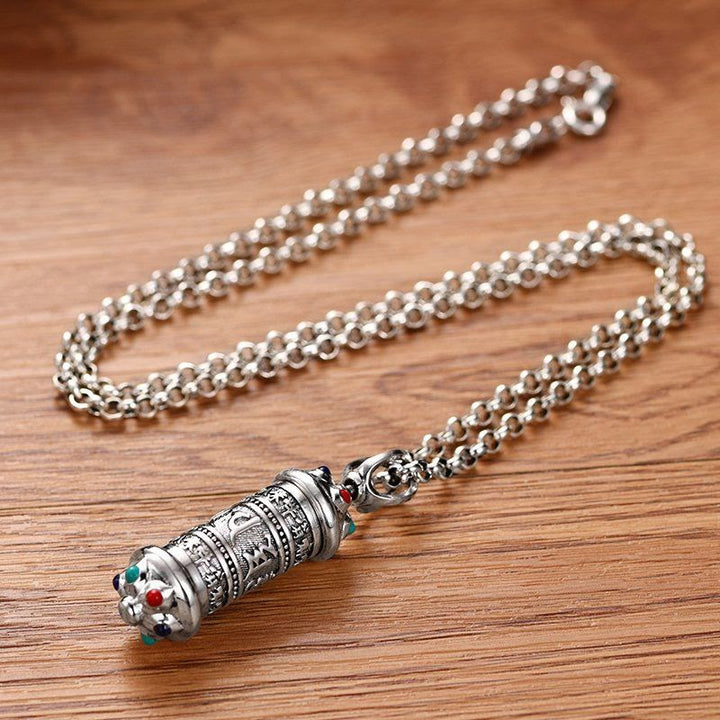 Buddha Stones Tibetan Om Mani Padme Hum Focus Necklace Pendant - image 3