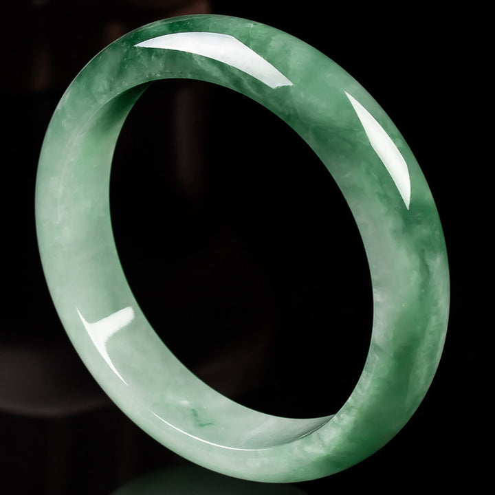 Buddha Stones Natural Jade Fortune Blessing Bangle Bracelet - image 7