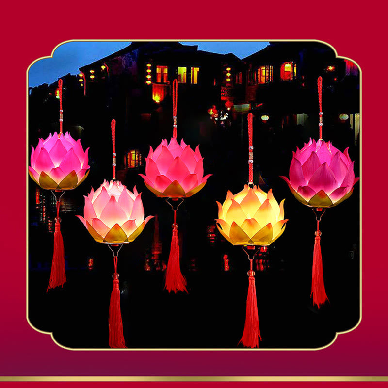 DIY Lotus Flower Dragon Lantern Tassel Lamp Decoration - image 26