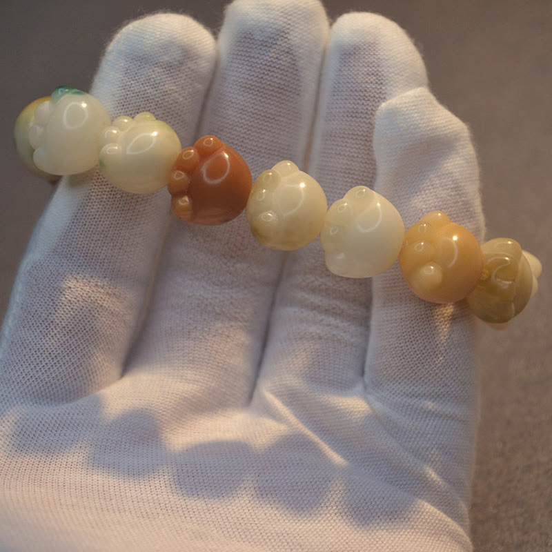 Buddha Stones Multilayered Bodhi Seed Cute Cat Paw Calm Harmony Bracelet - image 9