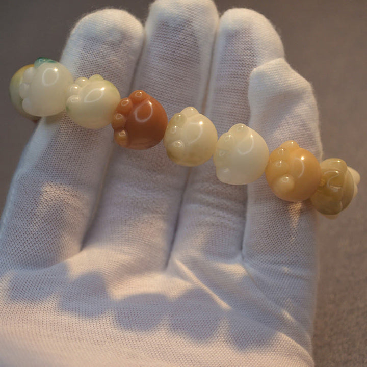 Buddha Stones Multilayered Bodhi Seed Cute Cat Paw Calm Harmony Bracelet - image 9