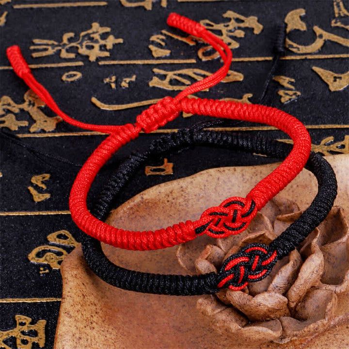 Buddha Stones 2Pcs Tibetan Luck Chinese Knot Protection String Bracelet - image 5