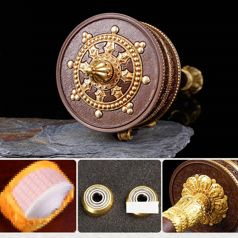Tibetan Prayer Wheel Six True Words Copper Balance Decoration - image 14
