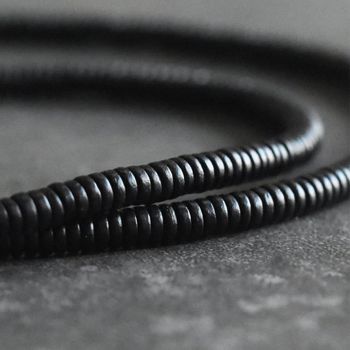 Buddha Stones Ebony Wood Brass Copper Balance Multilayered Bracelet - image 10