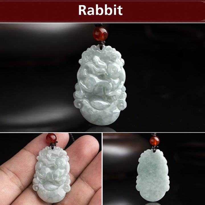 Natural Jade 12 Chinese Zodiac Sucess Pendant Necklace - image 10