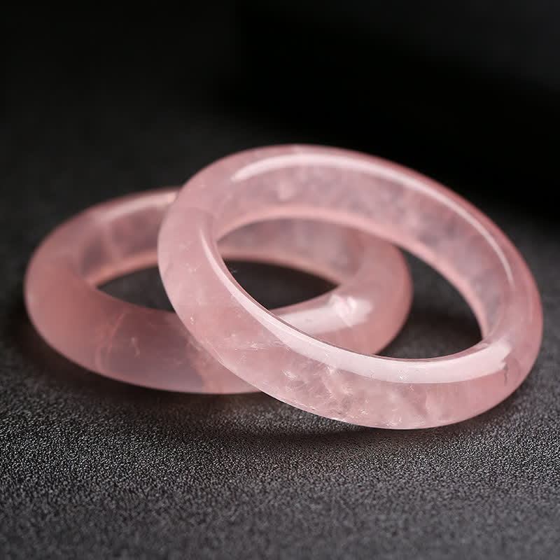 Buddha Stones  Natural Rose Quartz Love Caring Bracelet Bangle - image 1